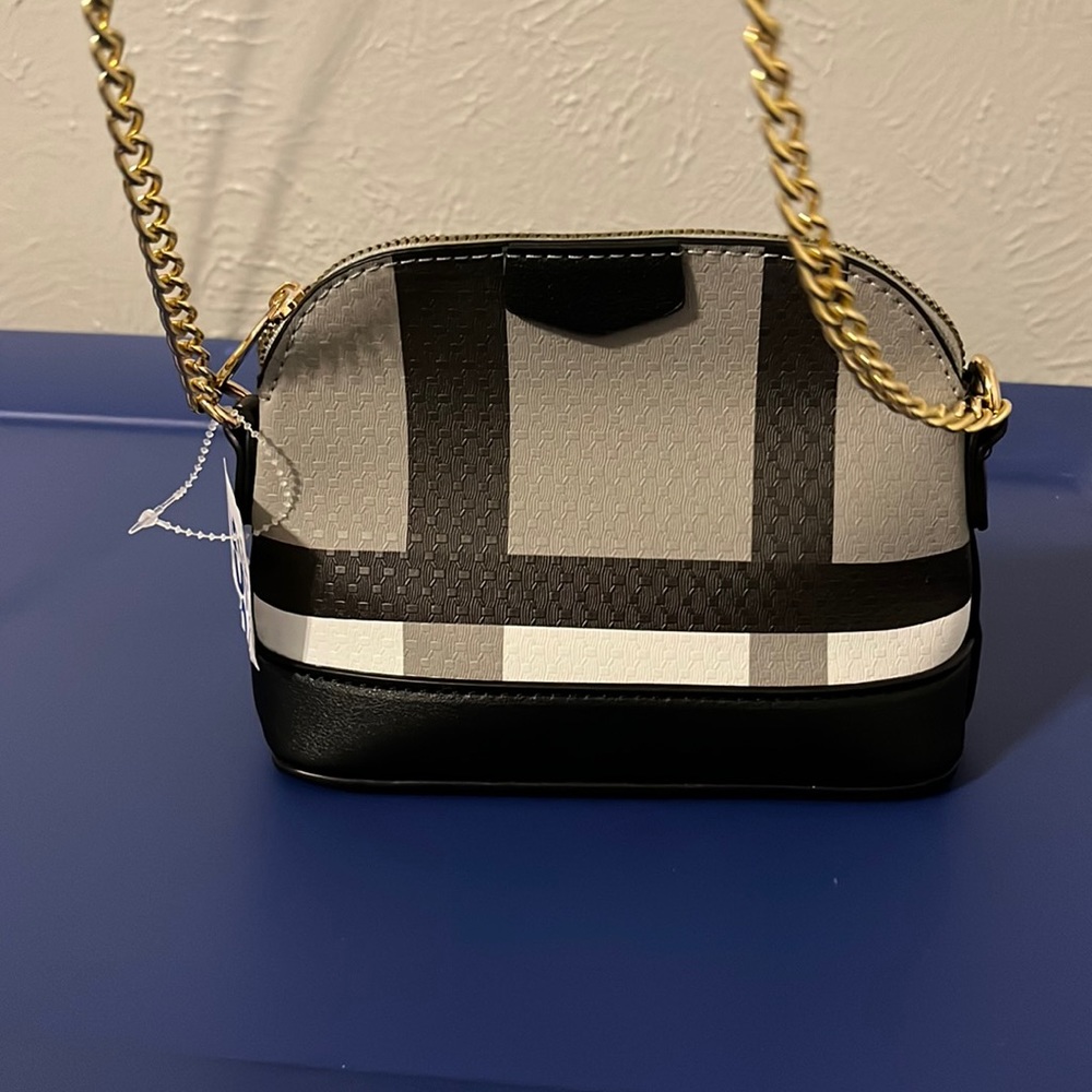 Black and white checkered purse